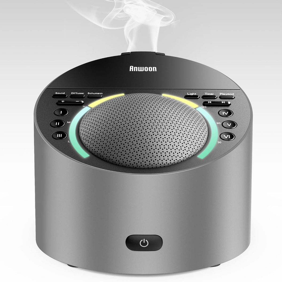 Sound Machine with Aroma Diffuser, Premium Metal Shell 12W White Noise Machine, Soothing Night Light, 50+ Natural Sounds for Sleep, Focus, Relaxation, Perfect System for Adults Kids Baby